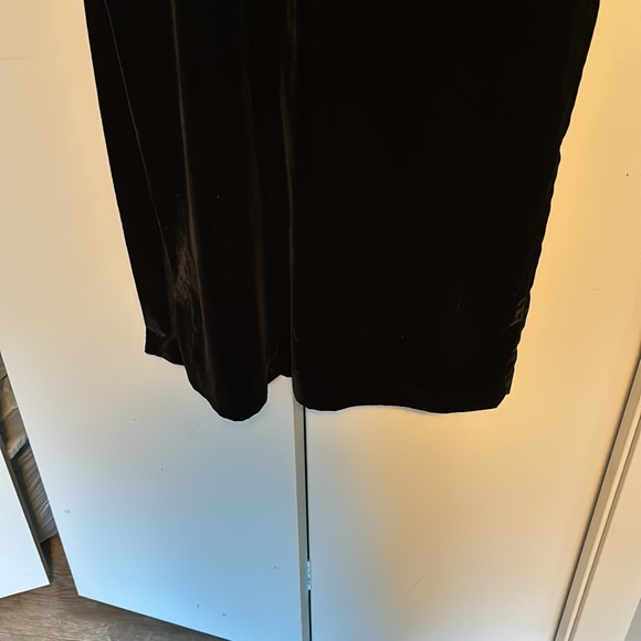 Zara Black Velvet Draped Dress with Slit - Picture 6 of 7
